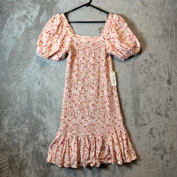 Anthropologie Another Love Smocked Floral Mini Dress XS New Coquette Romantic‎ - Picture 1 of 7